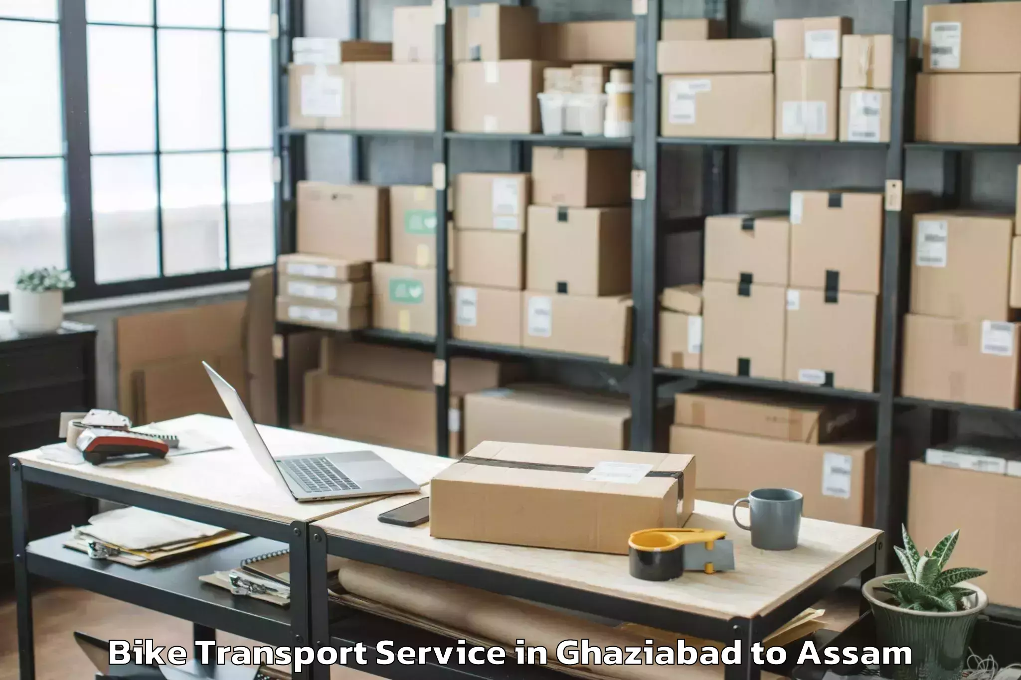 Top Ghaziabad to Dispur Bike Transport Available